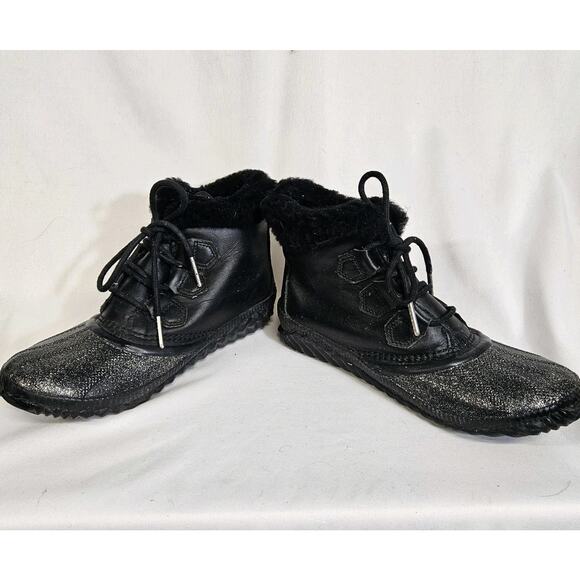 Sorel Out N About Plus Lux Black Waterproof Ankle Snow Boots Booties Size 7.5 - Picture 6 of 10
